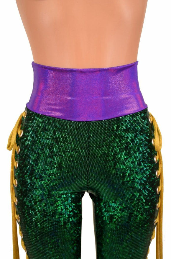 Mardi Gras 2PC Lace Up Top and Bell Bottom Pants Set - Coquetry Clothing