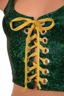 Mardi Gras 2PC Lace Up Top and Bell Bottom Pants Set - Coquetry Clothing