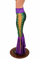 Mardi Gras 2PC Lace Up Top and Bell Bottom Pants Set - Coquetry Clothing