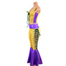 Mardi Gras 2PC Lace Up Top and Bell Bottoms Set - Coquetry Clothing