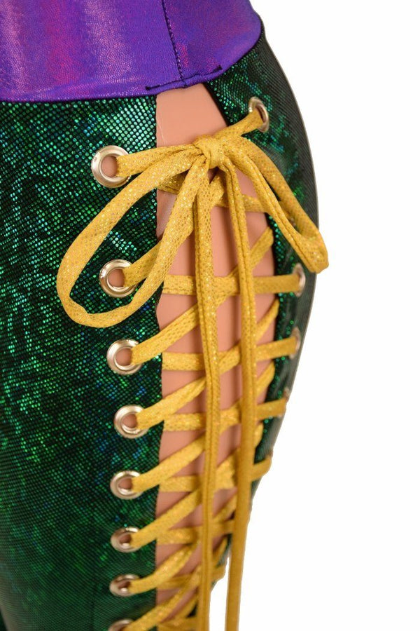 Mardi Gras Lace Up Bell Bottom Flares - 4