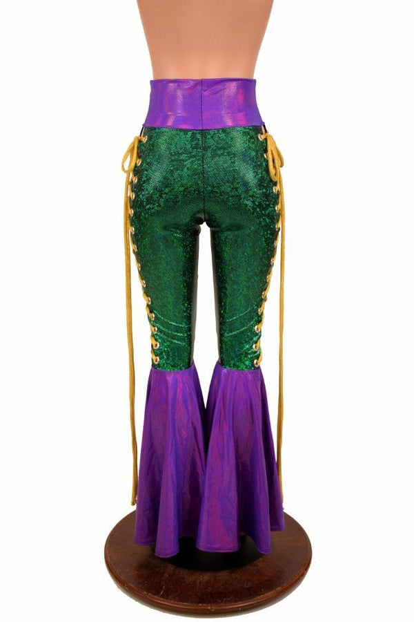 Mardi Gras Lace Up Bell Bottom Flares - 7