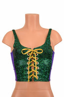 Mardi Gras Lace Up Crop Tank - Coquetry Clothing