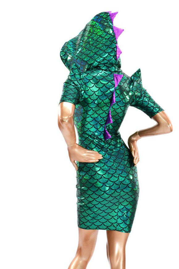 Mardi Gras Sharp Shoulder Dragon Dress - Coquetry Clothing