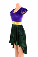 Mardi Gras Velvet Hi Lo Skater Dress - Coquetry Clothing