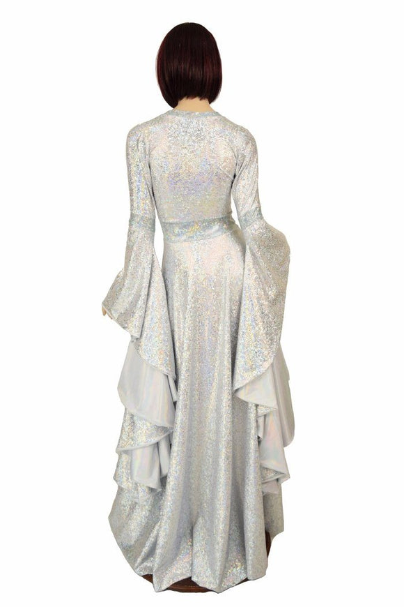 Marian Gown in Elven LARP colors with Sorceress Sleeves - Coquetry Clothing
