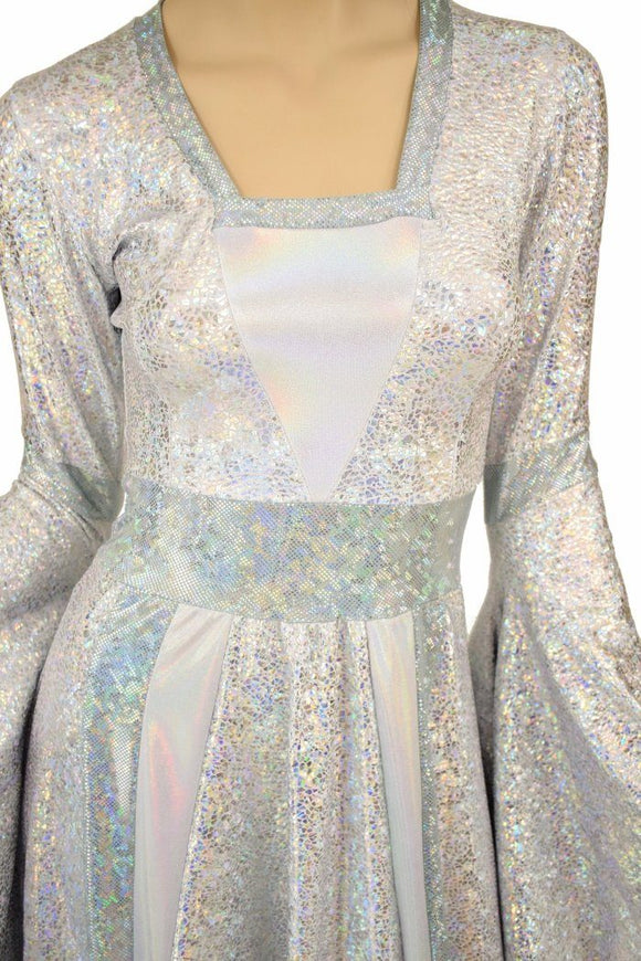 Marian Gown in Elven LARP colors with Sorceress Sleeves - Coquetry Clothing