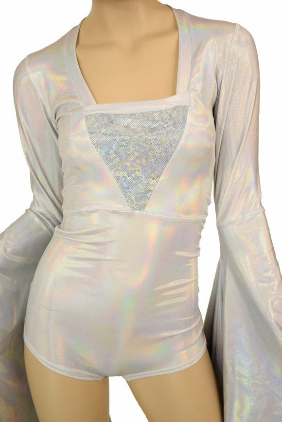 Marian Romper in Elven LARP colors with Sorceress Sleeves - Coquetry Clothing