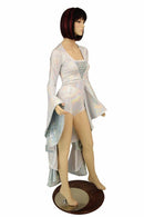 Marian Romper in Elven LARP colors with Sorceress Sleeves - Coquetry Clothing