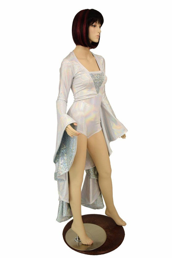 Marian Romper in Elven LARP colors with Sorceress Sleeves - Coquetry Clothing