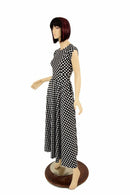 Maxi Length "Melissa" Gown in Polka Dot - Coquetry Clothing