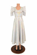 Maxi Length "Melissa" Gown in Silvery White - Coquetry Clothing