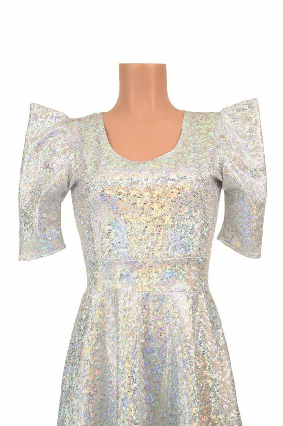 Maxi Length "Melissa" Gown in Silvery White - Coquetry Clothing