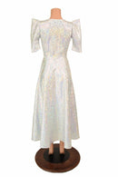 Maxi Length "Melissa" Gown in Silvery White - Coquetry Clothing