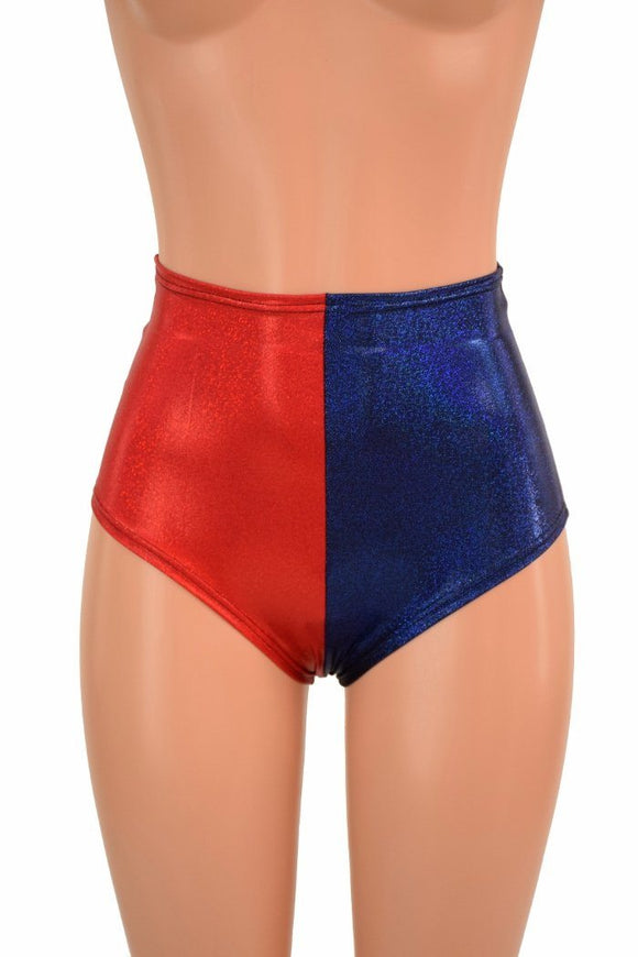 Medium Ready to Ship Harlequin High Waist "Siren" Hot Pants - Coquetry Clothing