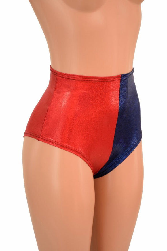 Medium Ready to Ship Harlequin High Waist "Siren" Hot Pants - Coquetry Clothing