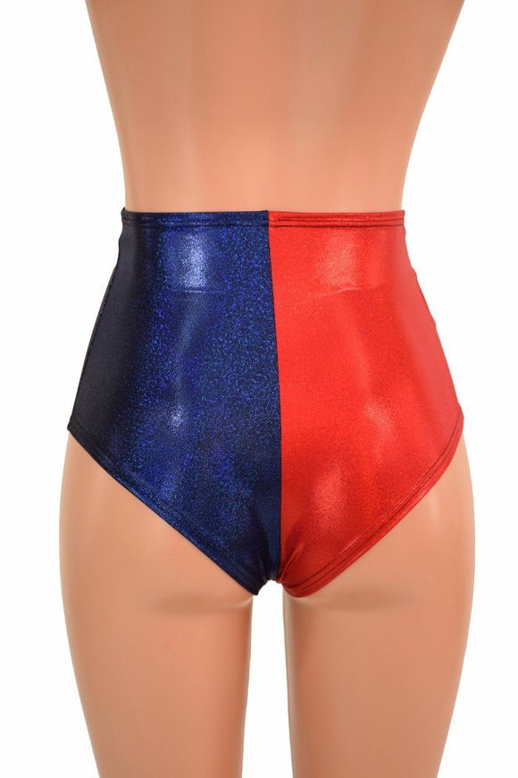 Medium Ready to Ship Harlequin High Waist "Siren" Hot Pants - Coquetry Clothing