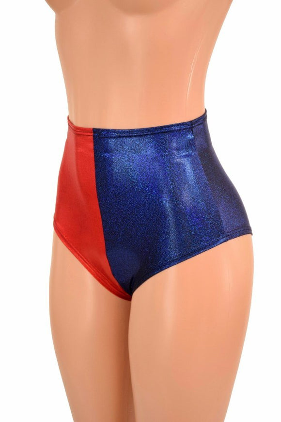 Medium Ready to Ship Harlequin High Waist "Siren" Hot Pants - Coquetry Clothing
