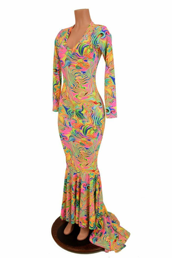 Medium Ready to Ship Neon Flux Gown - Coquetry Clothing