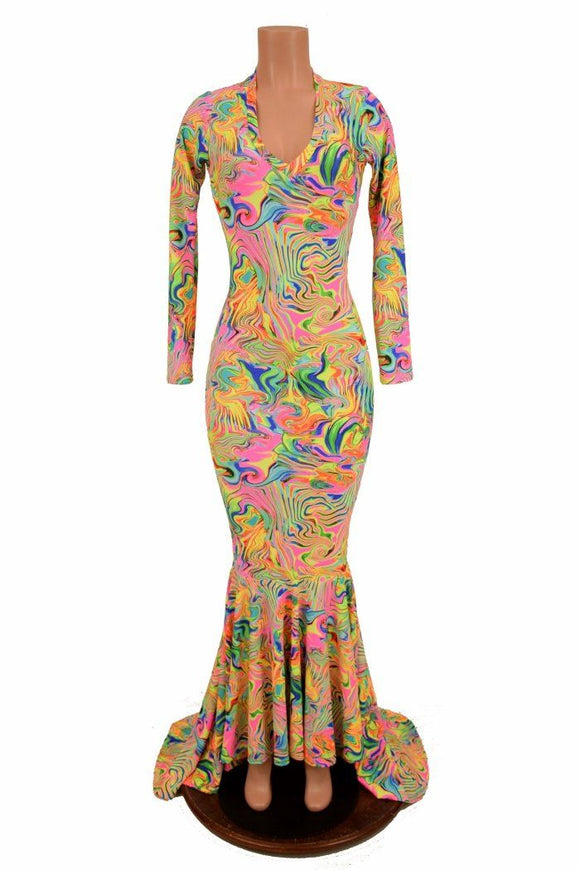 Medium Ready to Ship Neon Flux Gown - Coquetry Clothing