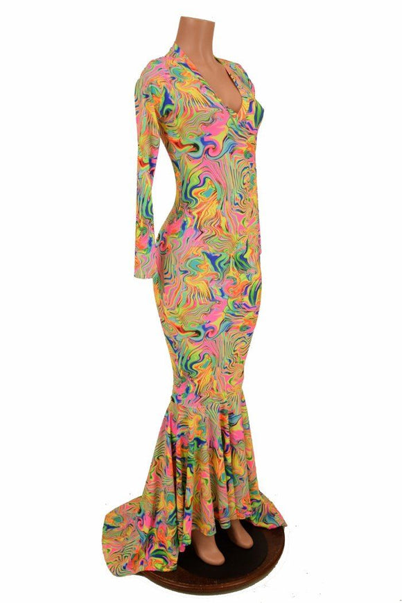 Medium Ready to Ship Neon Flux Gown - Coquetry Clothing