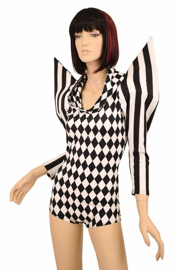 Mega Sharp Shoulder Hoodie Romper - Coquetry Clothing