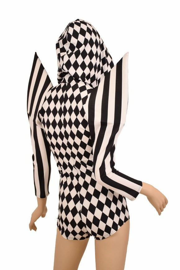 Mega Sharp Shoulder Hoodie Romper - Coquetry Clothing