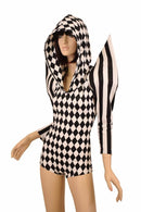 Mega Sharp Shoulder Hoodie Romper - Coquetry Clothing