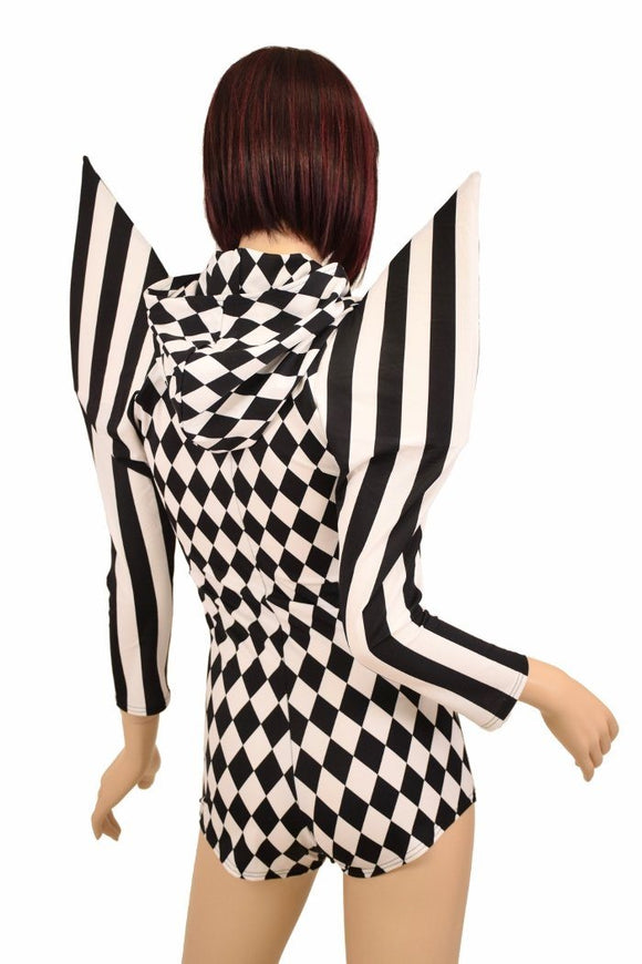 Mega Sharp Shoulder Hoodie Romper - Coquetry Clothing
