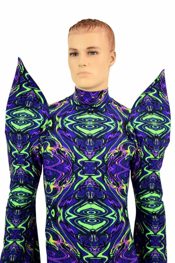Mega Sharp Shoulder Pixie Sleeve Catsuit - Coquetry Clothing