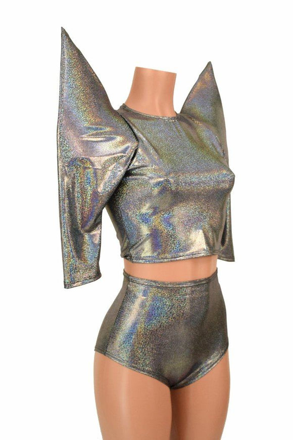 Mega Sharp Shoulder Top and Siren Shorts Set - Coquetry Clothing