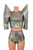 Mega Sharp Shoulder Top and Siren Shorts Set - Coquetry Clothing
