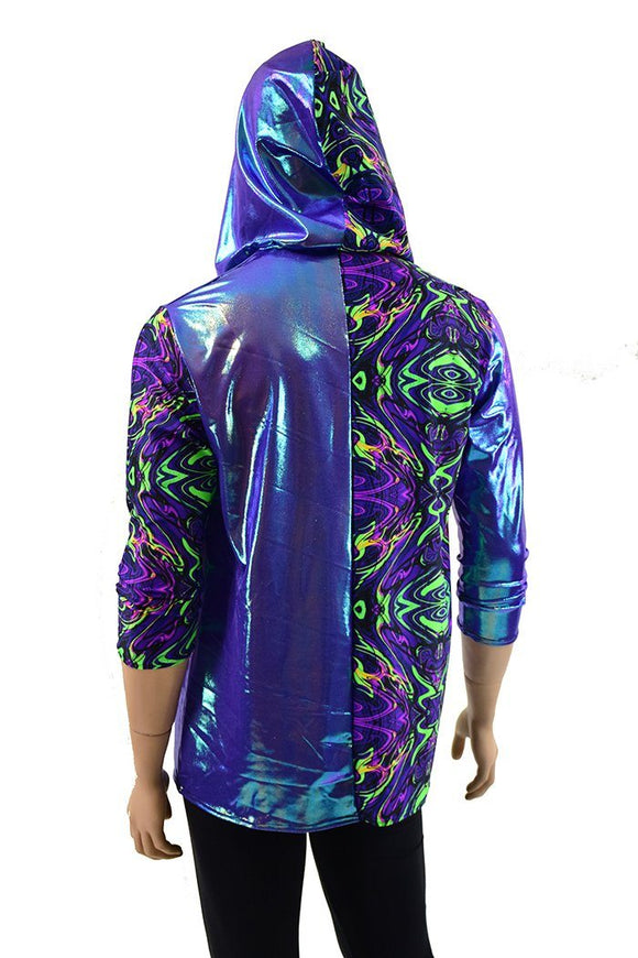 Mens 3/4 Sleeve Hoodie & Mask Set - Coquetry Clothing