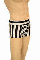 Mens "Aruba" Shorts in Black and White Stripe - Coquetry Clothing