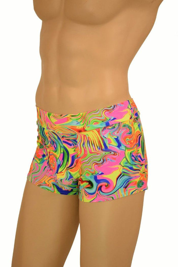 Mens "Aruba" Shorts in Neon Flux - Coquetry Clothing