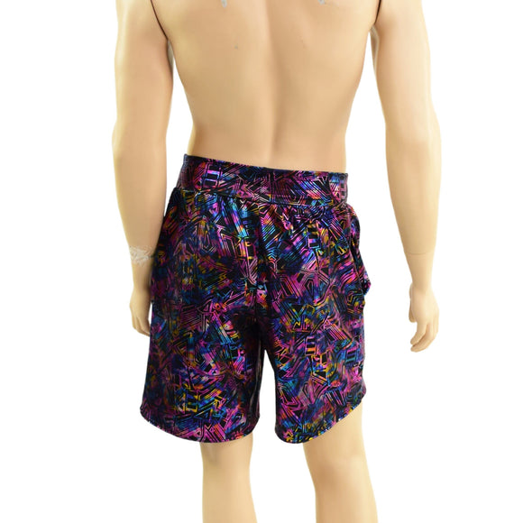 Mens Basketball Shorts with Pockets in Cyberspace - Coquetry Clothing