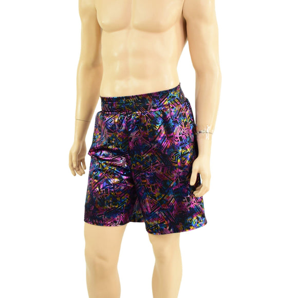 Mens Basketball Shorts with Pockets in Cyberspace - Coquetry Clothing
