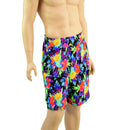 Mens Basketball Shorts with Pockets in Sonic Bloom - Coquetry Clothing