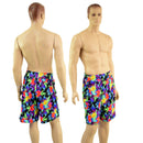 Mens Basketball Shorts with Pockets in Sonic Bloom - Coquetry Clothing
