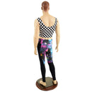 Mens Black and White Checkered Crop Tank - Coquetry Clothing