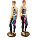 Mens Black and White Checkered Crop Tank - Coquetry Clothing