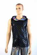 Mens Black & Glow Worm Dragon Hoodie - Coquetry Clothing