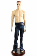 Mens Black Holographic Bootcut Pants - Coquetry Clothing