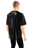 Mens Black Mystique Crew Neck Shirt with Tee Sleeves - 4