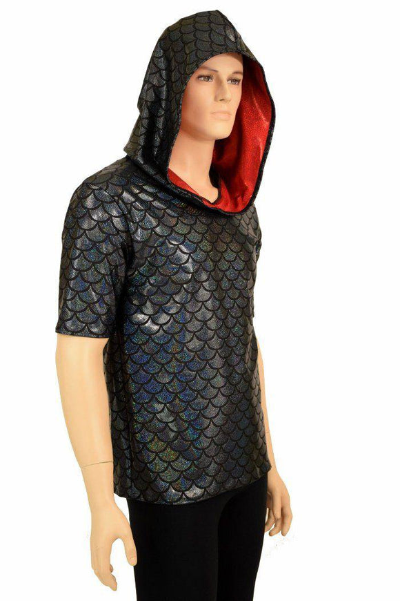 Mens Black & Red Dragon Hoodie - Coquetry Clothing