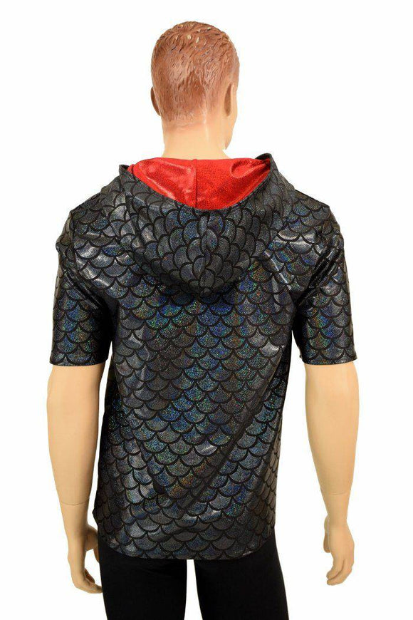 Mens Black & Red Dragon Hoodie - Coquetry Clothing