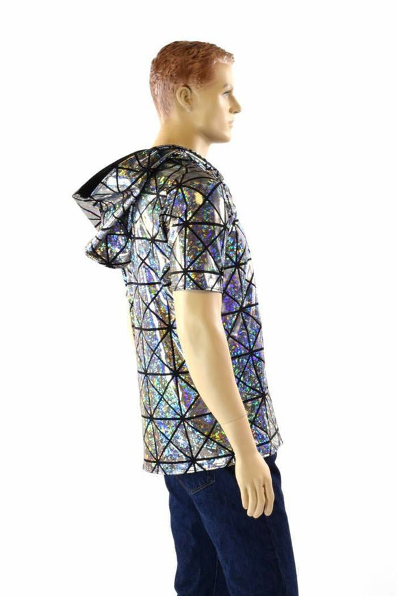 Mens Black & Silver Hoodie - Coquetry Clothing