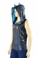 Mens Black & Turquoise Dragon Hoodie - Coquetry Clothing