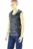 Mens Black & Turquoise Dragon Hoodie - Coquetry Clothing