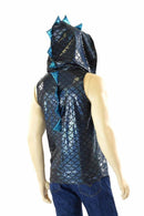 Mens Black & Turquoise Dragon Hoodie - Coquetry Clothing